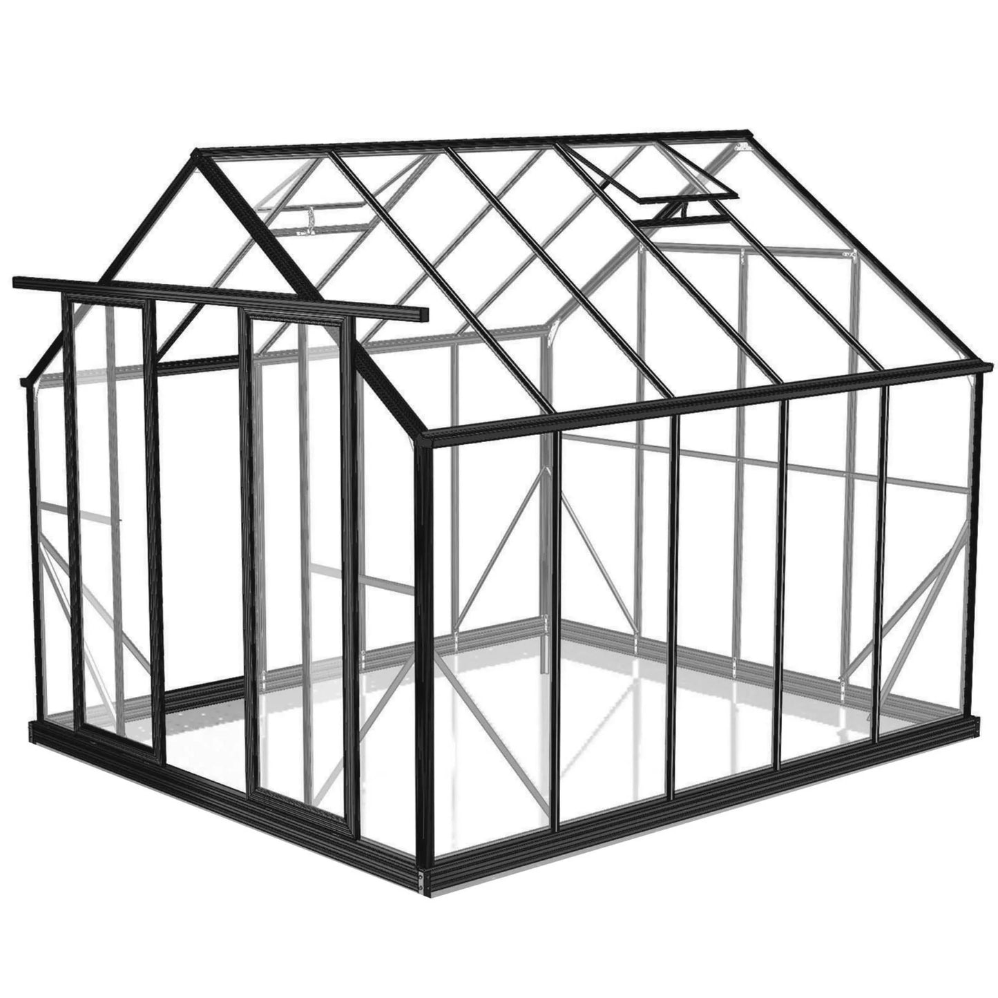 8x10ft (2.6x3.2m) Greenhouse 6mm Polycarbonate - wintergardenz.co.nz