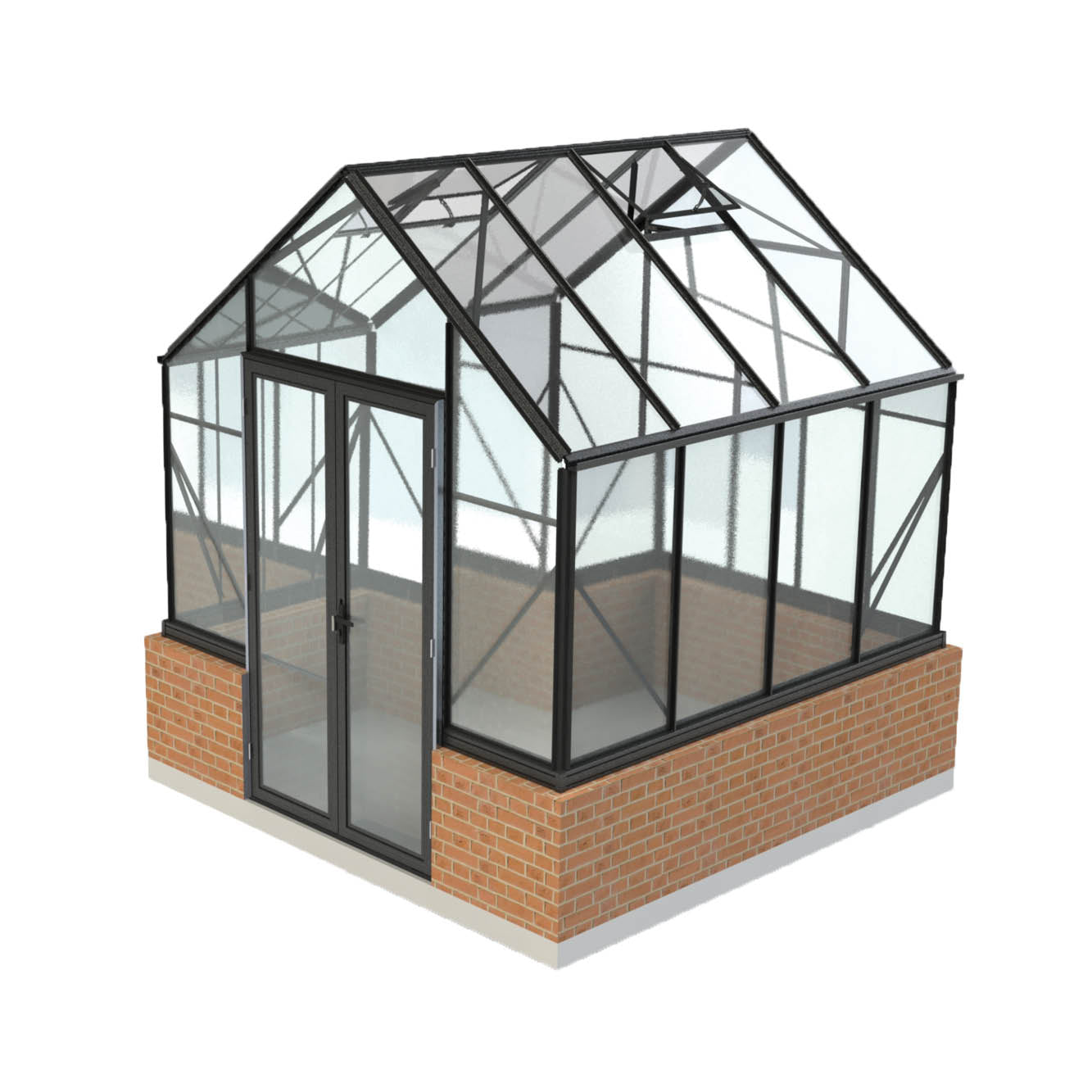 8x8ft (2.6x2.6m) Elite Stonewall Glasshouse - wintergardenz.co.nz