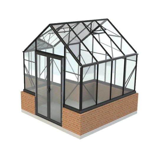 8x8ft (2.6x2.6m) Elite Stonewall Glasshouse - wintergardenz.co.nz